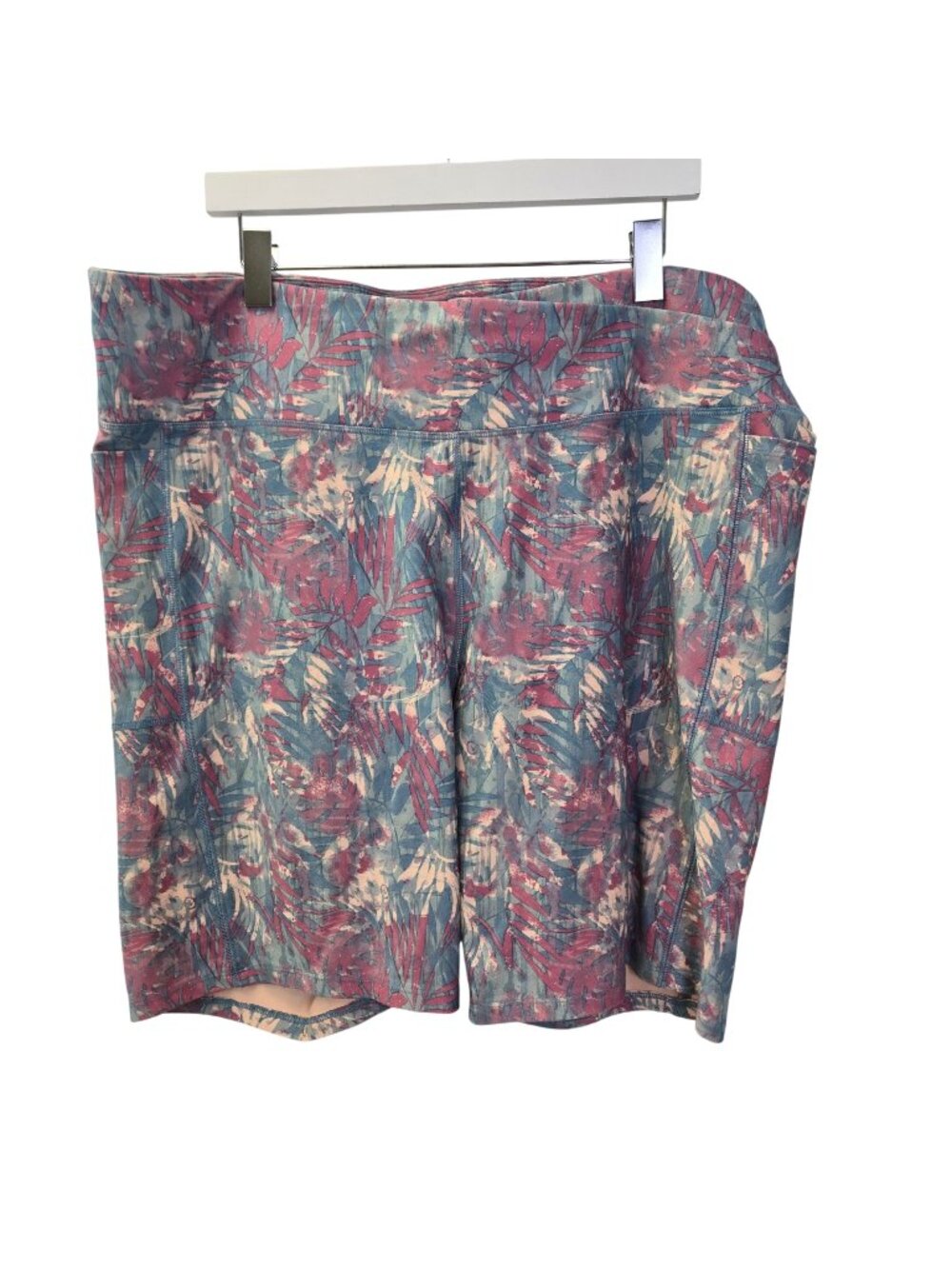 Freely Tropical Print High Rise Activewear Bike Shorts Size 3X